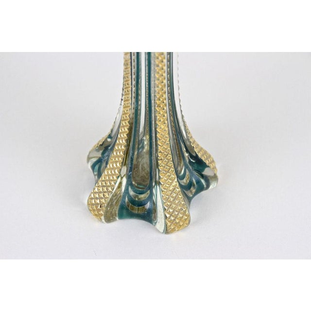 20th Century Murano Glass Vase with Green and Gilt Accents, Italy, 1930s For Sale - Image 12 of 18