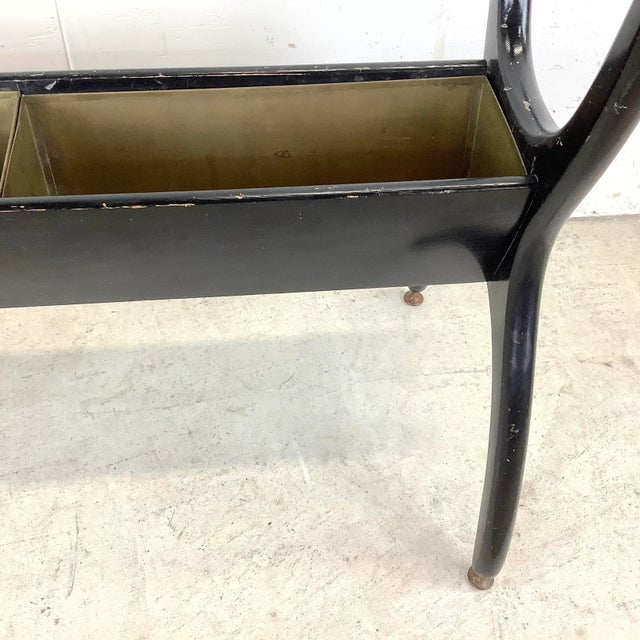 Mid-Century Adrian Pearsall Style Console Table With Brass Planters For Sale - Image 9 of 13
