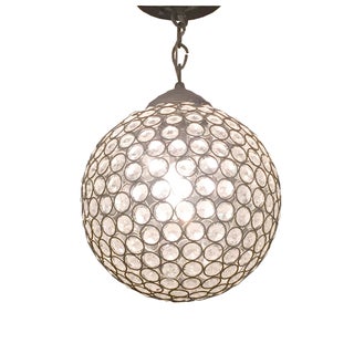 Glass & Metal Pendant For Sale