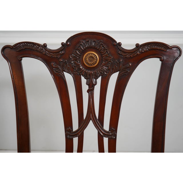 1980s Pair of Maitland Smith Mahogany Dining Chairs For Sale - Image 5 of 18