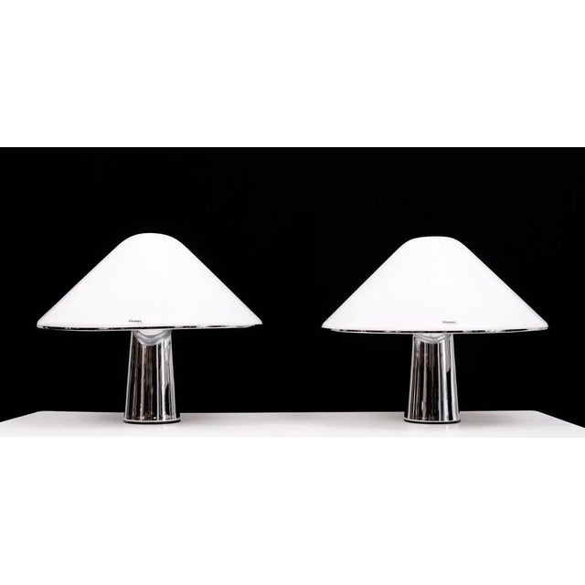 Italian Elpis Mushroom Table Lamps from Guzzini, 1970s, Set of 2 For Sale - Image 9 of 10