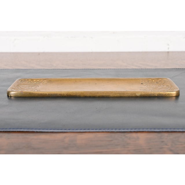 Tiffany Studios Tiffany Studios New York Zodiac Bronze Doré Pen Tray For Sale - Image 4 of 12