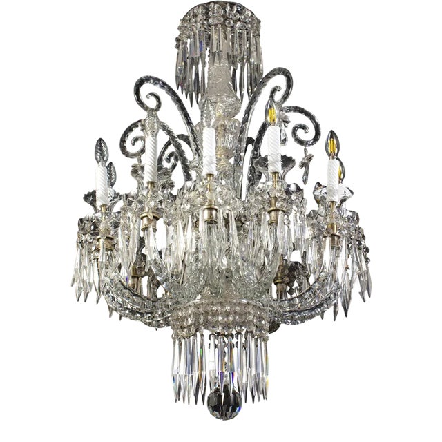 19th-Century French Crystal Chandelier, 1880s For Sale