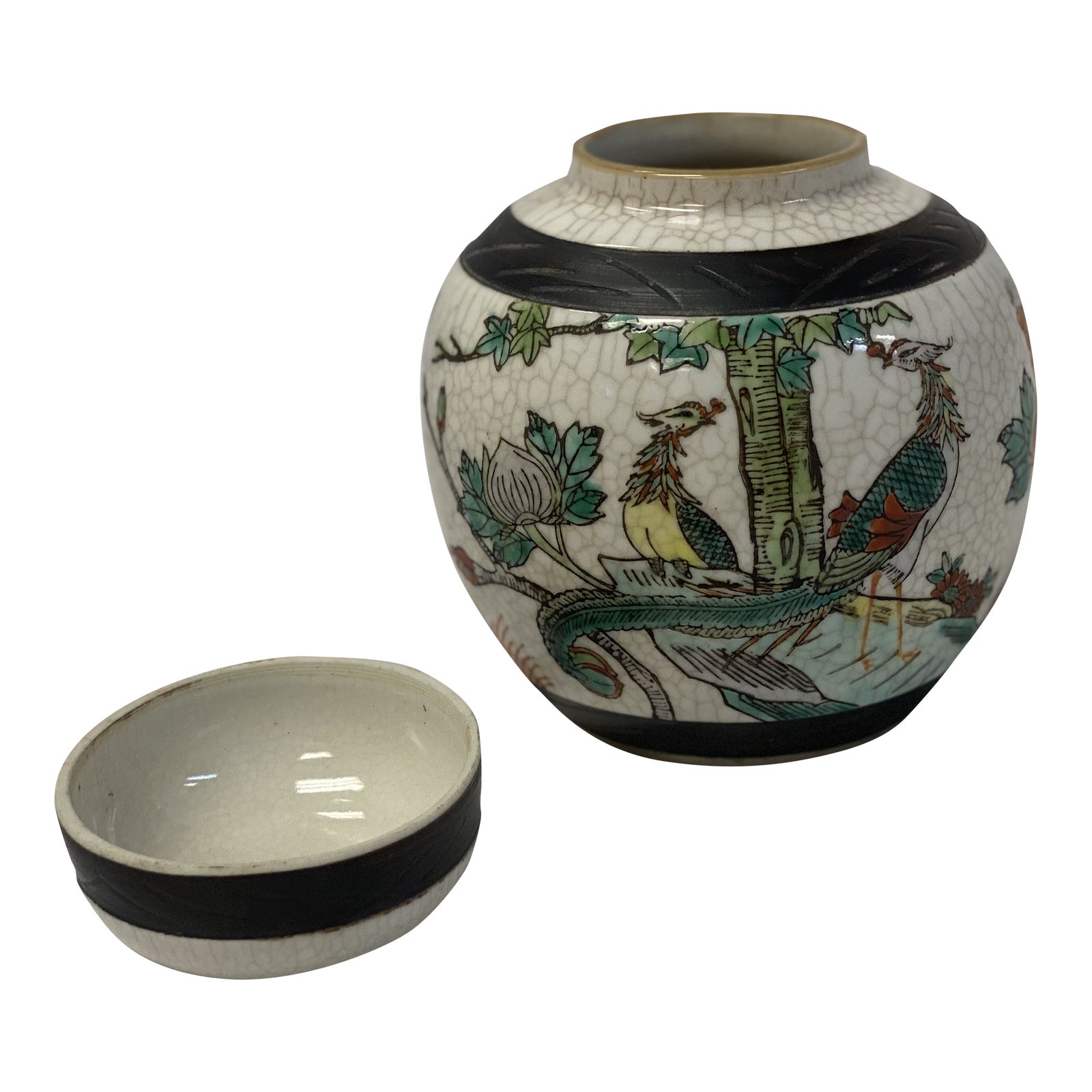 1950s Small Pottery Bird Jar Chairish