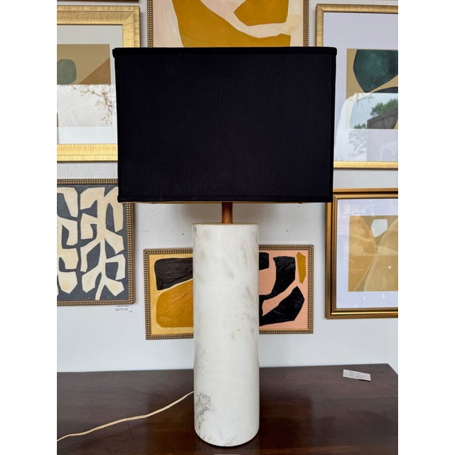 Mid-Century Modern Marble Column Lamp, Italy, Circa 1960 For Sale - Image 4 of 9