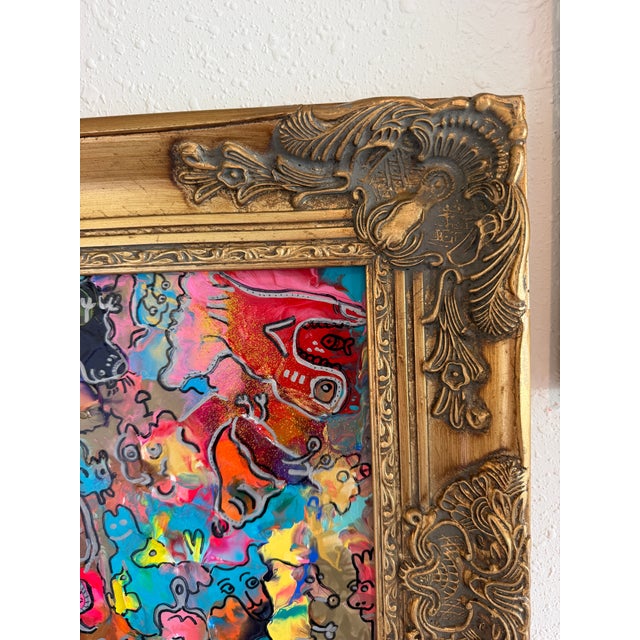 Original Abstract Painting Serg Graff "Piggy's Wild Party" Surreal Fantasy, Coa For Sale - Image 10 of 11