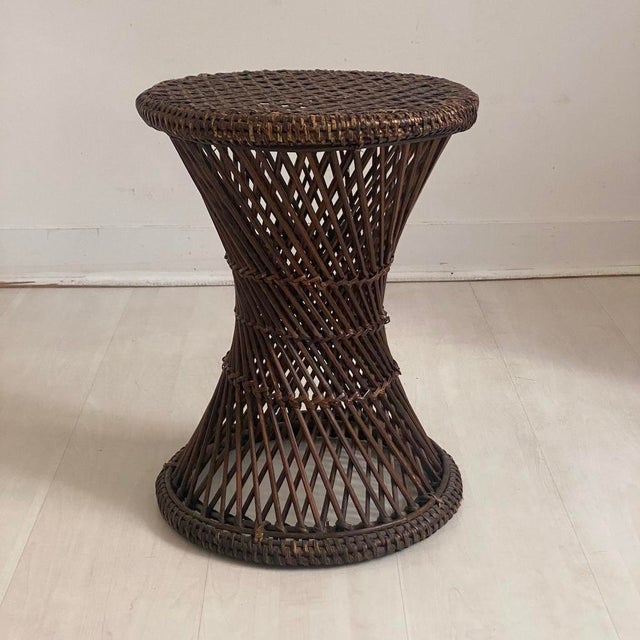 Vintage Tamtam Diabolo Rattan Stool, 1970s For Sale - Image 10 of 10