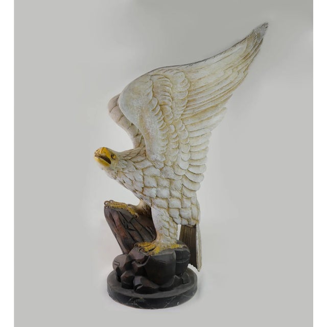 1980s A Wooden Carved Eagle With Spread Wings For Sale - Image 5 of 9