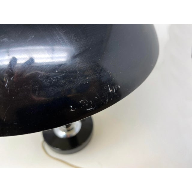 Vintage black 1960s saucer desk/table lamp influenced by the atomic age of the moon landing and UFO sightings. Very...