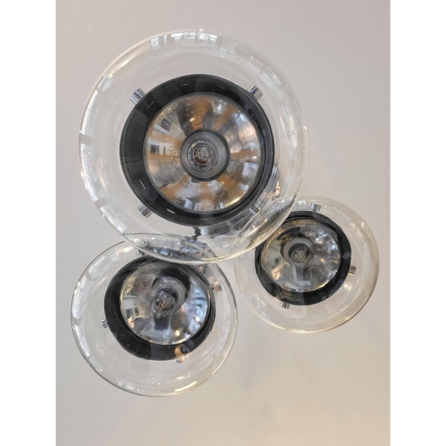Italian Triple Pendant Light, 1970s For Sale - Image 3 of 4