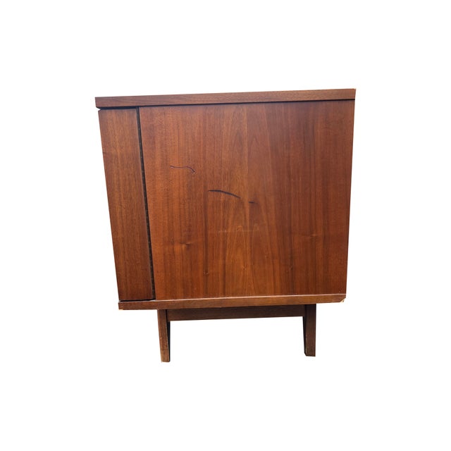 Mid Century Modern Vintage Low Credenza Cabinet Concave Style For Sale - Image 4 of 11