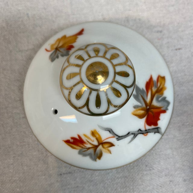 Vintage Craftsman China Golden Autumn Pattern Teapot For Sale - Image 9 of 12