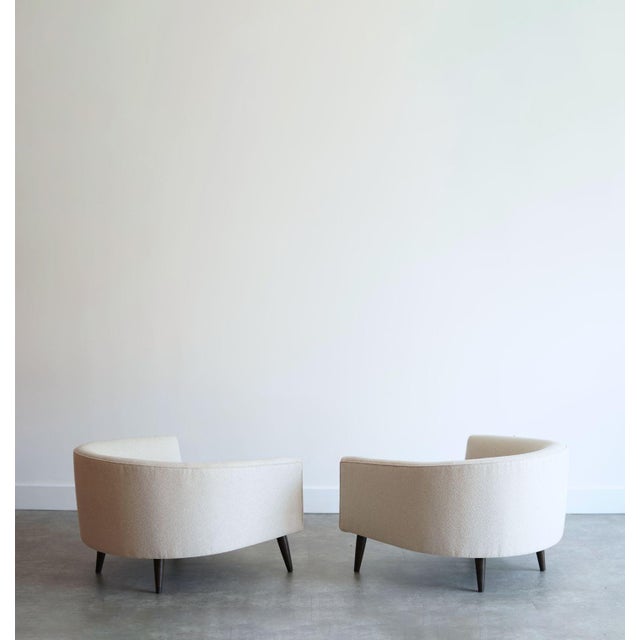 Wood MCM Low Profile Barrel Back Lounge Chairs, C. 1950s For Sale - Image 7 of 9