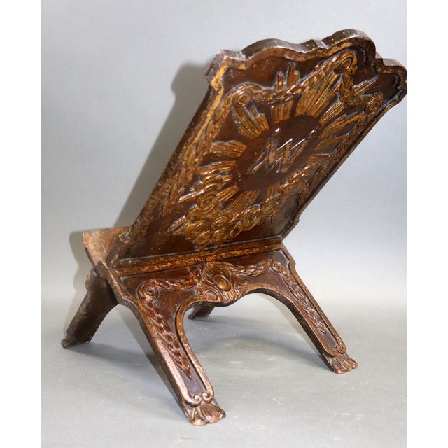Wood 19th Century Carved Walnut Folding Bible/Book Stand. French For Sale - Image 7 of 7
