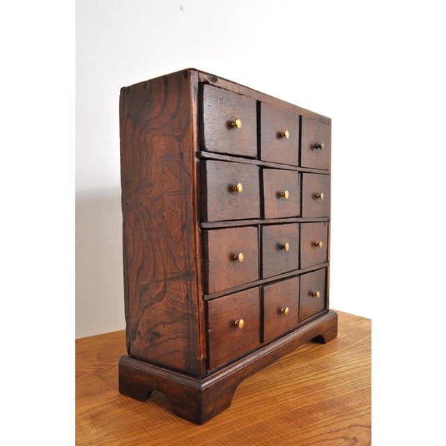 Wood Small Oak Haberdashery Chest of Drawers, 18th Century For Sale - Image 7 of 12