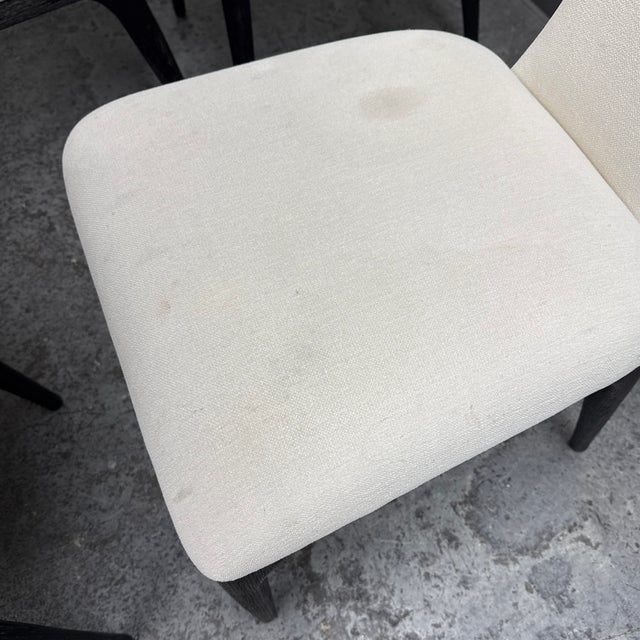 Textile Restoration Hardware Ligné Upholstered Fabric Dining Chairs, Set of Eight For Sale - Image 7 of 12