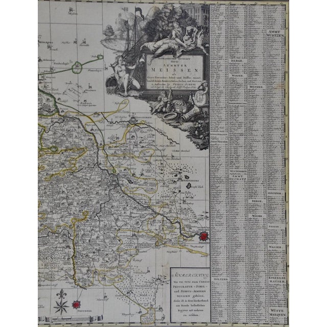 Petrus Schenk the YoungerMeissen, Germany : A Large Framed 18th Century Map by Petrus Schenk, 1750 For Sale In San Francisco - Image 6 of 7