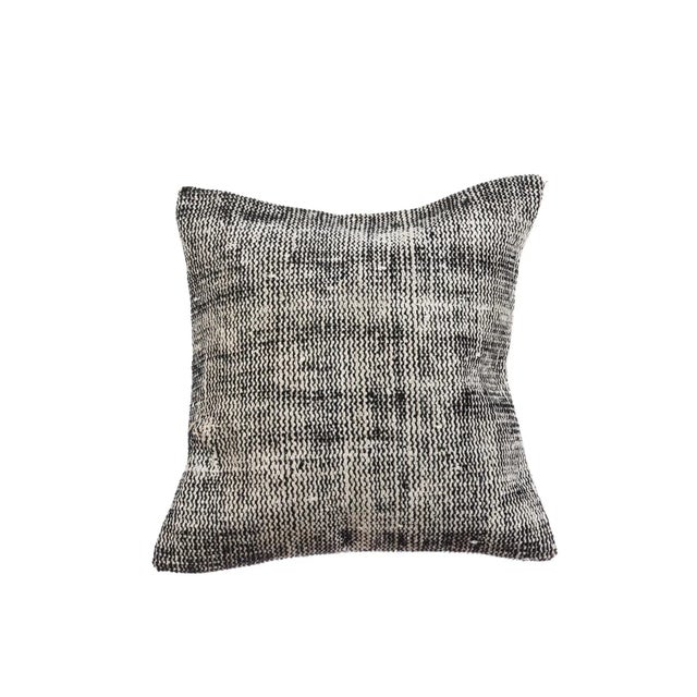 Gray Distressed Pillow Cover For Sale - Image 4 of 4