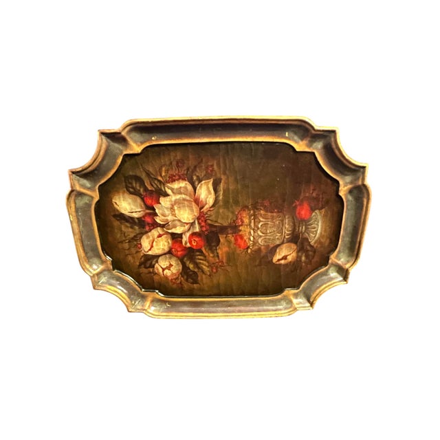 Baroque Vintage Homco Large Floral Still Life Wall Plaque "Magnolias & Pomegranates" by Robbie Meyer For Sale - Image 3 of 12