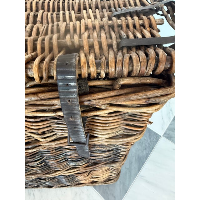 Vintage Wicker,Woven Willow Trunk or Blanket Chests ,With a Hinged Lid ...