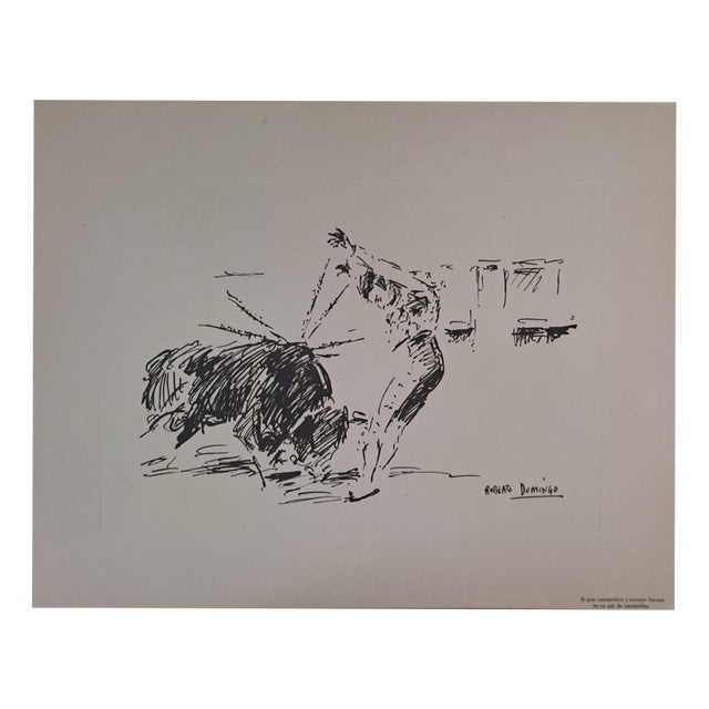Roberto Domingo y Fallola, The Great Banderillero and Matador Barajas with a Pair of Banderillas, Engraving For Sale