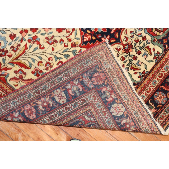 Ivory 19th Century Ivory Persian Sarouk Ferehan Rug - 4'5" x 7' For Sale - Image 8 of 9