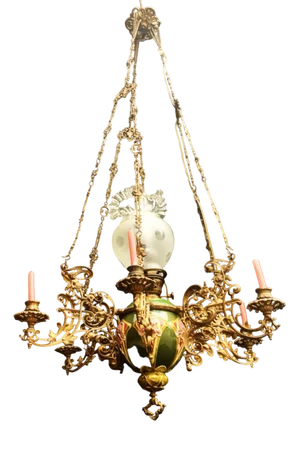 Electric and Candle Lamp, 1900s