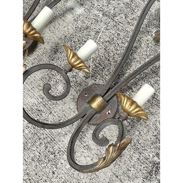Vintage Wrought Iron Light Sconce - A Pair For Sale In West Palm - Image 6 of 12