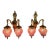 1980s French Louis XVI Bronze Gilded Wall Lamps/Sconces W/ Purple Crystal Shades - Pair For Sale