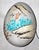 What a fun pair of eggs, incised and colored Japanese scene contiguous on both eggs, Cararra marble.