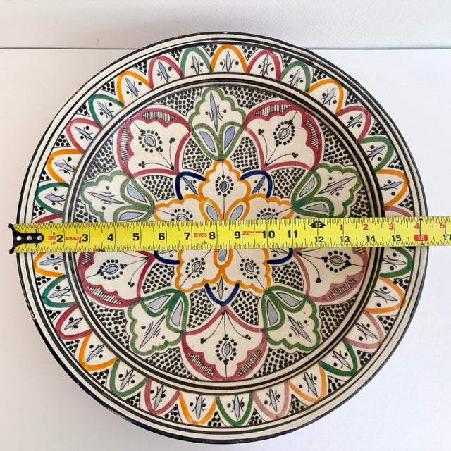 Moroccan Handmade Polychrome Ceramic Decorative Bowl in Mosaic Pattern For Sale - Image 16 of 17