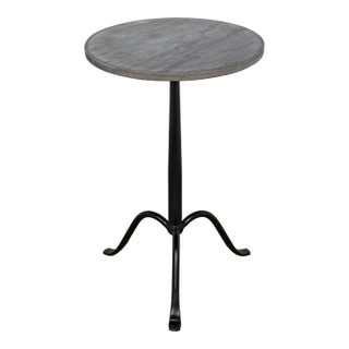 NOIR Cosmopolitan Side Table in Black Metal with Marble For Sale