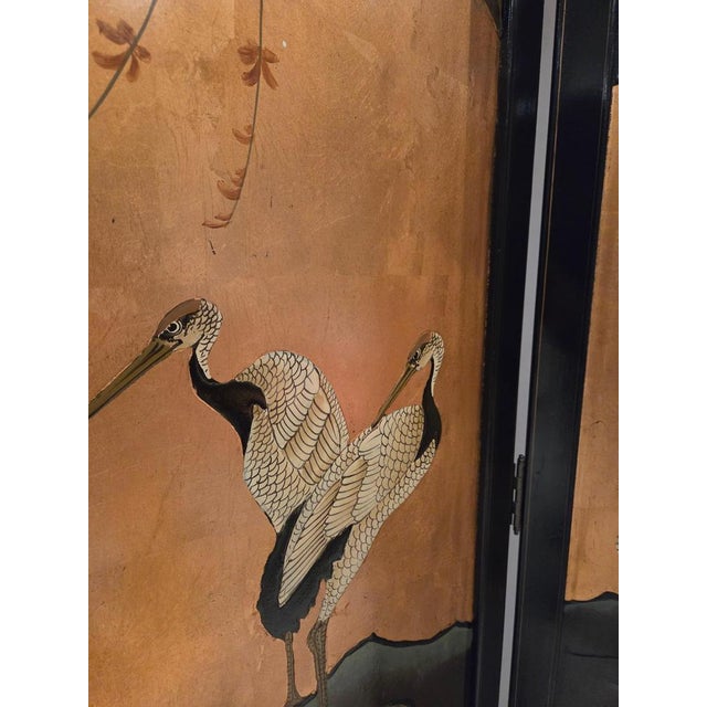 Vintage Four-Panel Folding Screen, 1975 For Sale - Image 3 of 10