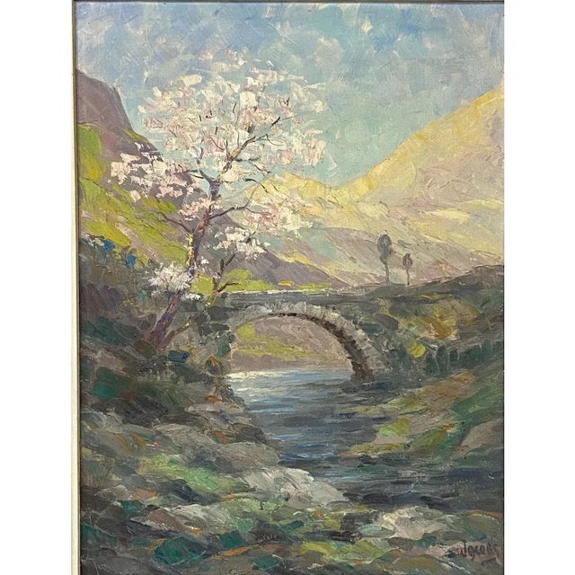 Antique Framed Oil Painting on Canvas by Dieudonne Jacobs (1887-1967) is a delightful work in pastel hues depicting a...