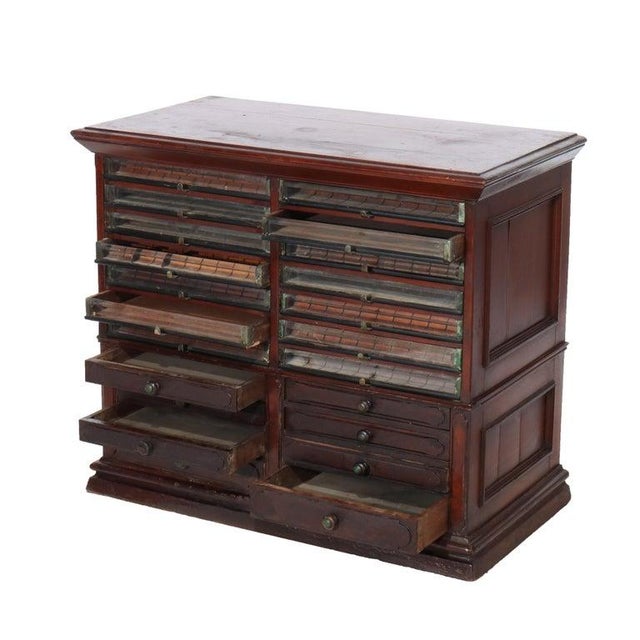 Antique Mahogany 22 Drawer Country Store Spool Cabinet C1900 Measures - 30.5"H x 35.5"W x 19.5"D An antique mahogany spool...