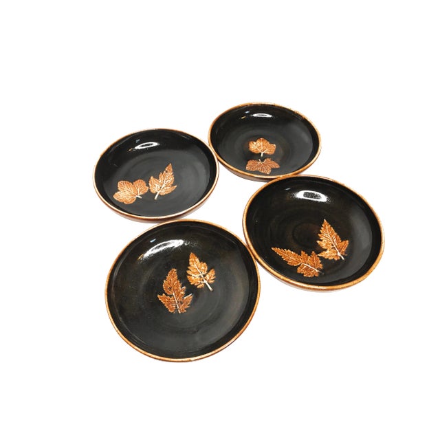 Vintage MidCentury Hand Thrown York Rose Pottery Dishes Set of 4