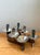 This striking pair of vintage silverplate candlesticks, designed by Carole Stupell for Royal Hickman, exemplifies the...