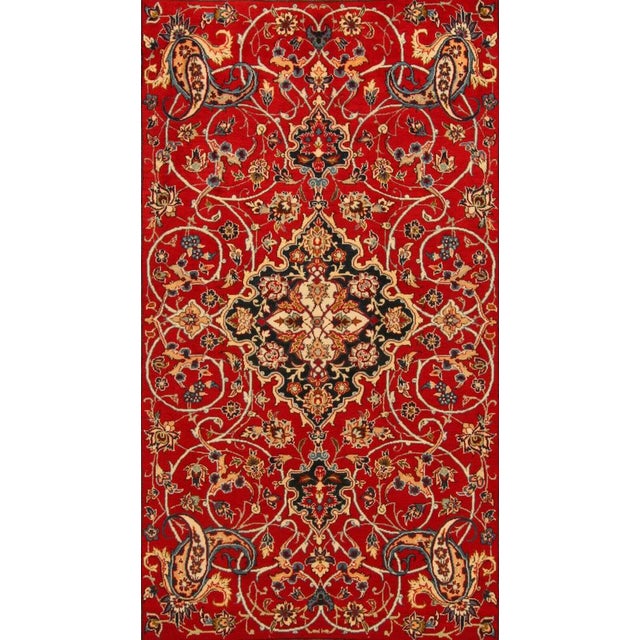 Hand-Knotted Middle Eastern Wool Rug For Sale - Image 5 of 11