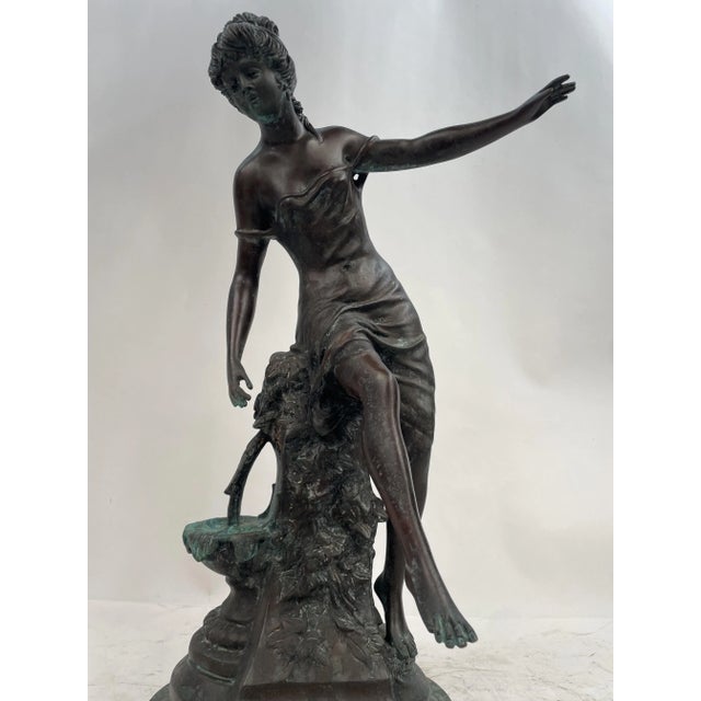 Art Nouveau Figure, 1920s, Bronze with Marble Base For Sale - Image 10 of 12