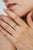 Petite Natural Emerald & Diamond Promise Ring in 925 Sterling Silver, Size 8 For Sale - Image 4 of 12