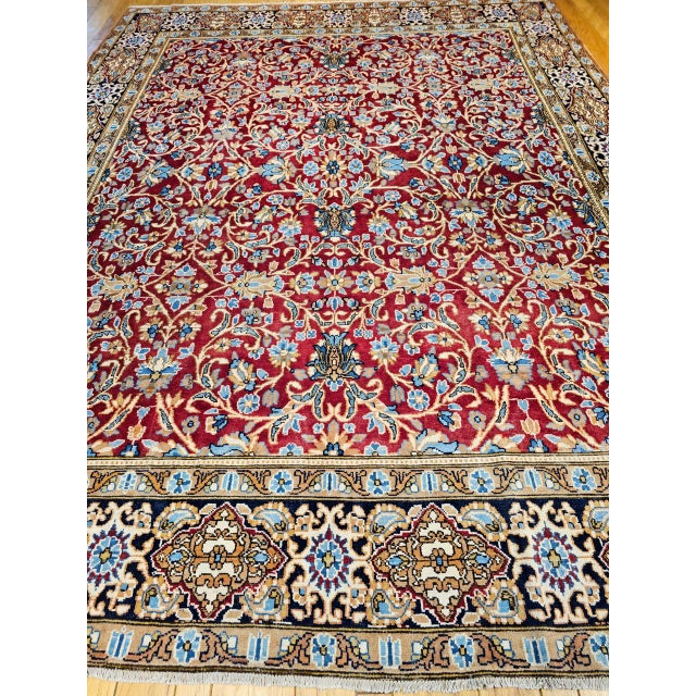 "This vintage Persian Mahal Sultanabad room-size rug, woven circa the mid-20th century, features a bold and elegant...