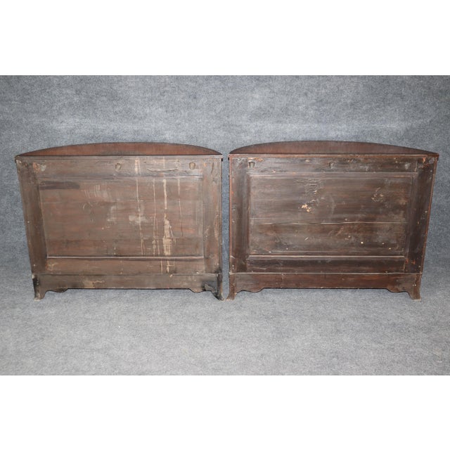 English Rare Pair of English Satinwood Paint Decorated Adams Style Demilune Commodes For Sale - Image 3 of 11
