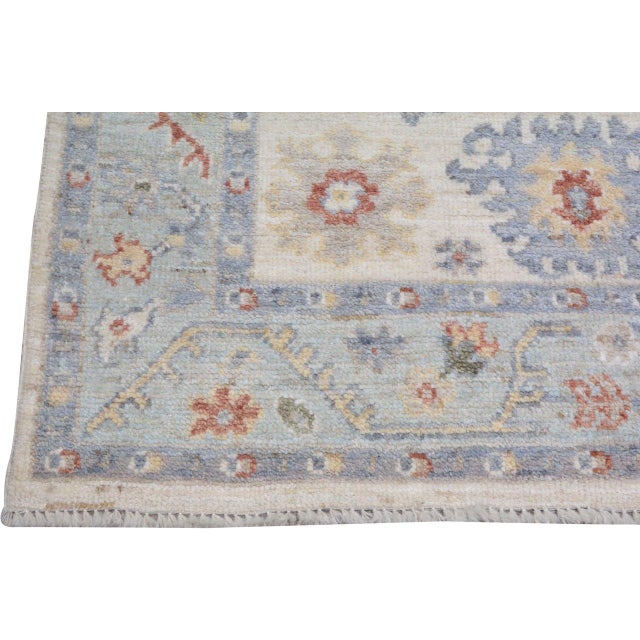 Turkish Oushak Hand Knotted Wool Rug,- 4'x6' For Sale - Image 4 of 4