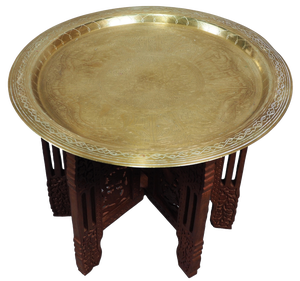 Vintage Orient Islamic Hammer Engraved Table Tray, 1940s