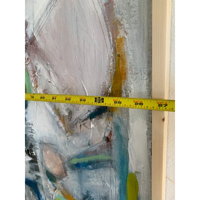 Textile Framed Contemporary Original Modern Abstract Acrylic Painting on Canvas For Sale - Image 7 of 11