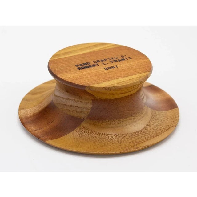 USA, 2007 Handcrafted wooden bowl. Stamped on base 'Handcrafted by Robert L. Frantz 2007'. Beautiful detail to this...