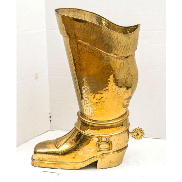 Hammered Brass Riding Boot Umbrella Stand Chairish