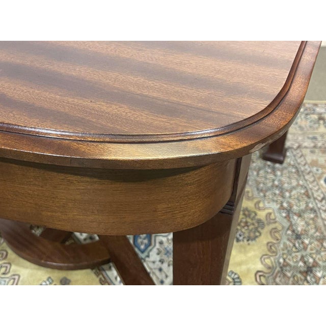 Art Nouveau Mahogany Dining Table in the style of Gustave Serrurier Bovy For Sale - Image 5 of 18