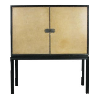 1940s Vintage Lacquered & Leather Chest by Tommi Parzinger For Sale