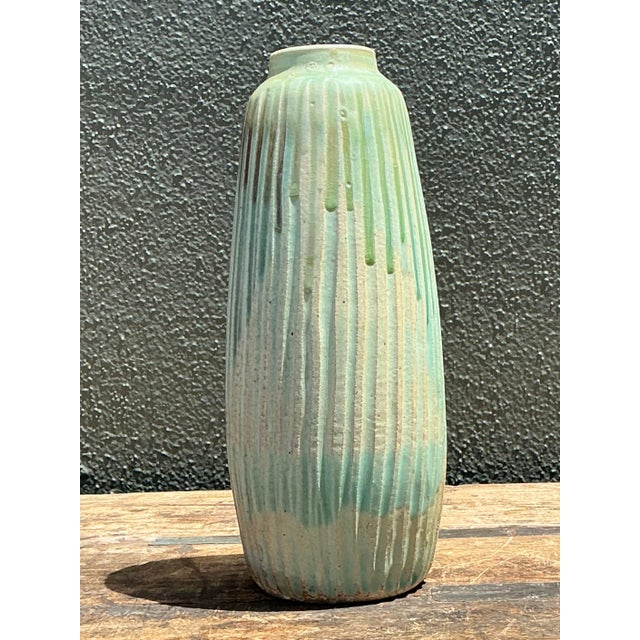 Vintage Drip Glazed Ceramic Vase For Sale - Image 11 of 12